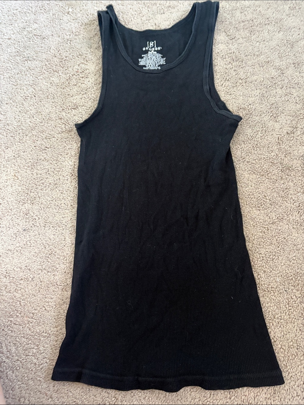 George Black Ribbed Tank Top